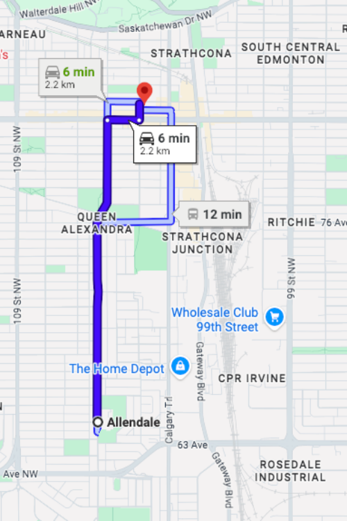 How to Get to Strathcona Dental Clinic from Allendale